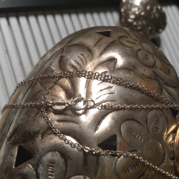 Vintage .925 & 10k heart pendant & .925 chain - Picture 3 of 5